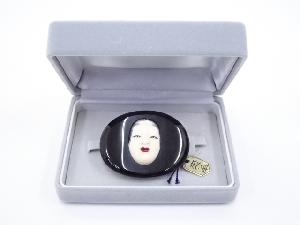 本鼈甲台　本象牙細工　能面小面彫　帯留　化粧箱　□z